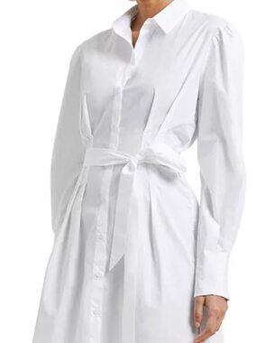 Rebecca Taylor Embroidered Tie Front Shirt Dress